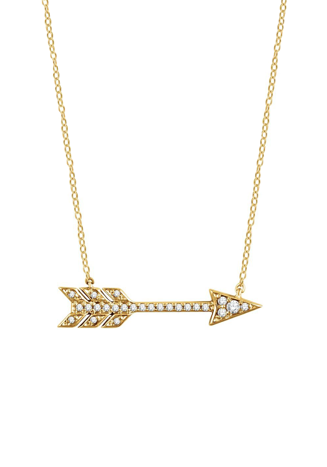 14K Yellow Gold Diamond Arrow Necklace | OsterJewelers.com