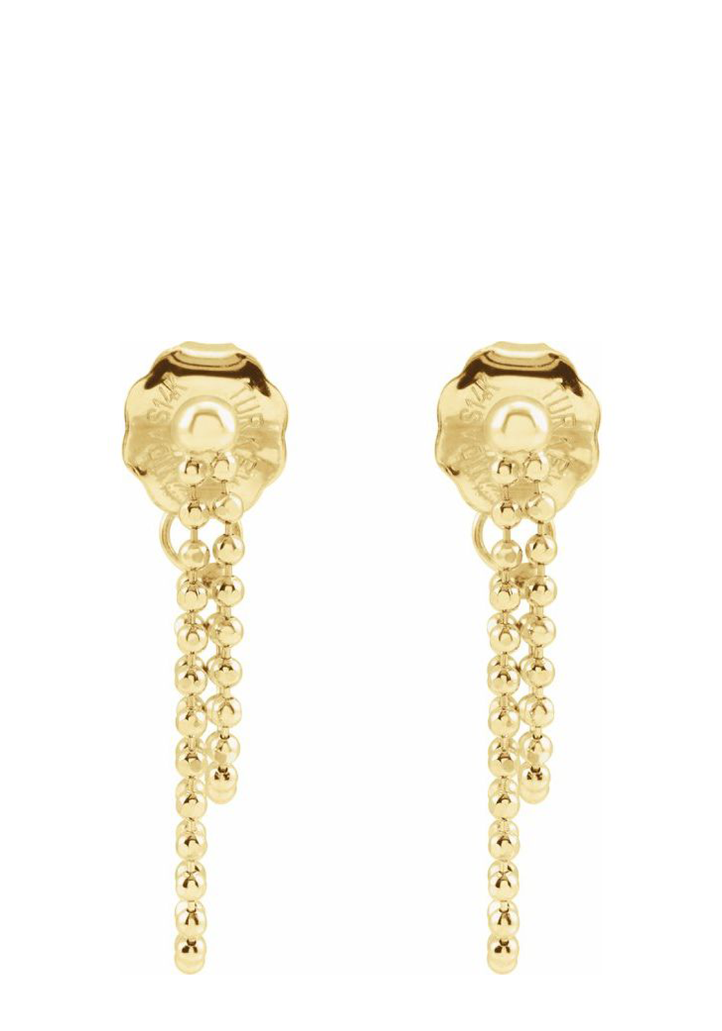14K Yellow Gold Bead Chain Earrings | OsterJewelers.com