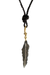 Lene Vibe Leather Cord with Silver Feather Necklace | OsterJewelers.com