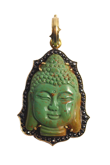 Sylva & Cie Black Diamond Turquoise Buddha Enhancer | OsterJewelers.com