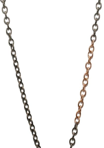 S & R Designs Blackened Silver and Rose Gold Rolo Chain Necklace | OsterJewelers.com