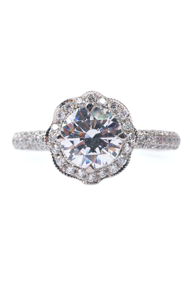 Katharine James Bella Blanca .98ctw Pave Diamond Semi Mount Ring | Oster Jewelers