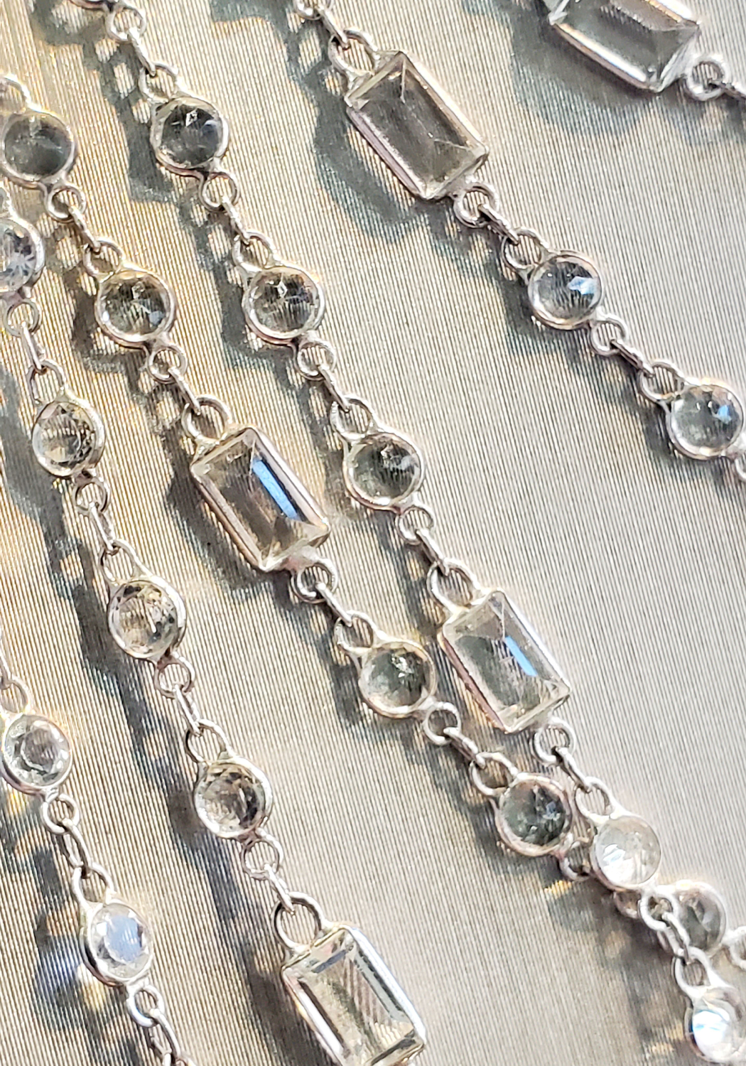18K White Gold White Topaz Chain Necklace | 91"