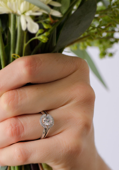 Furrer Jacot Lucienne Semi-Mount Bezel Diamond Halo Ring | OsterJewelers.com