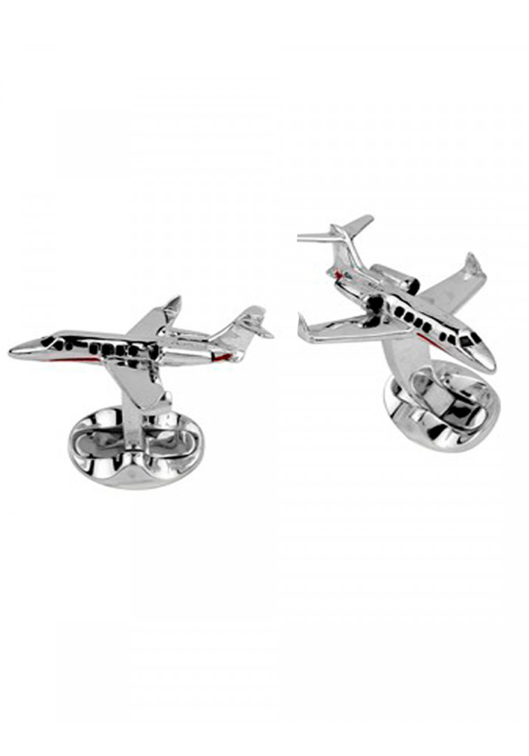 Deakin & Francis Sterling Silver Enamel Jet Cufflinks | Ref. C1650S2207 | OsterJewelers.com