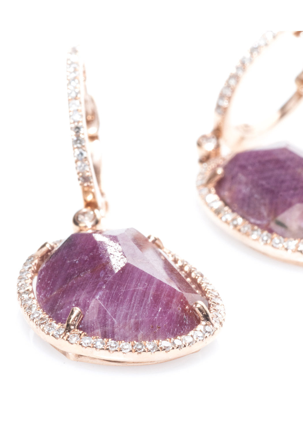 Dilamani 14KRG Diamond & Ruby Dangle Earrings | OsterJewelers.com