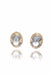 18K Yellow Gold Oval White Topaz Stud Earrings | OsterJewelers.com