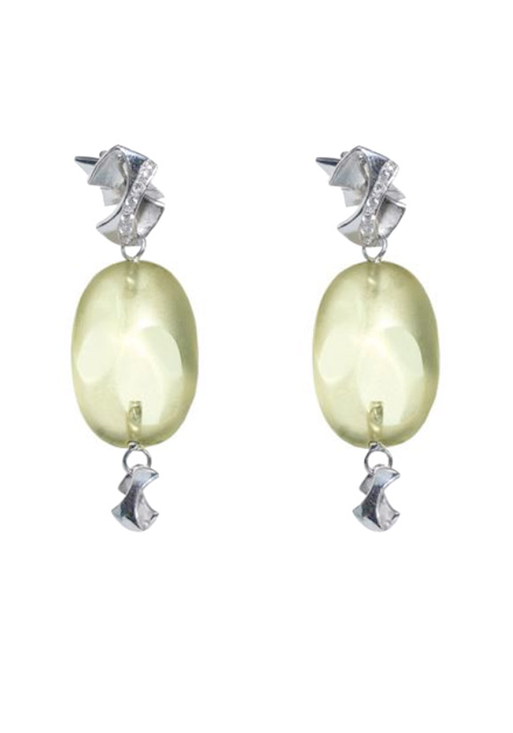 Balocchi Preziosi 18KWG Diamond & Lemon Quartz Drop Earrings | OsterJewelers.com