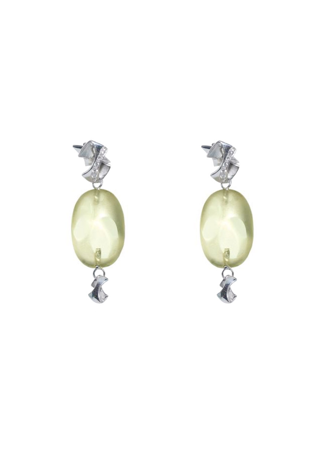 Balocchi Preziosi 18KWG Diamond & Lemon Quartz Drop Earrings | OsterJewelers.com