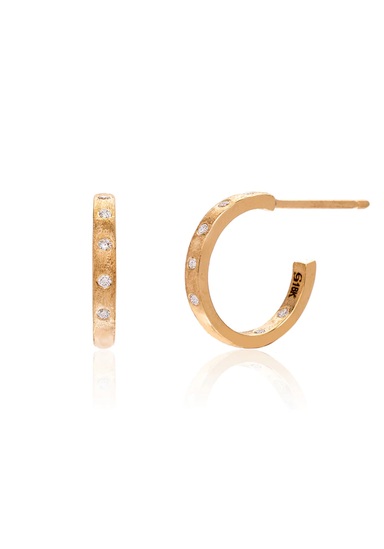 Sethi Couture Dunes 18KYG Diamond Mini Hoop Earrings | Ref. 2586ER | OsterJewelers.com