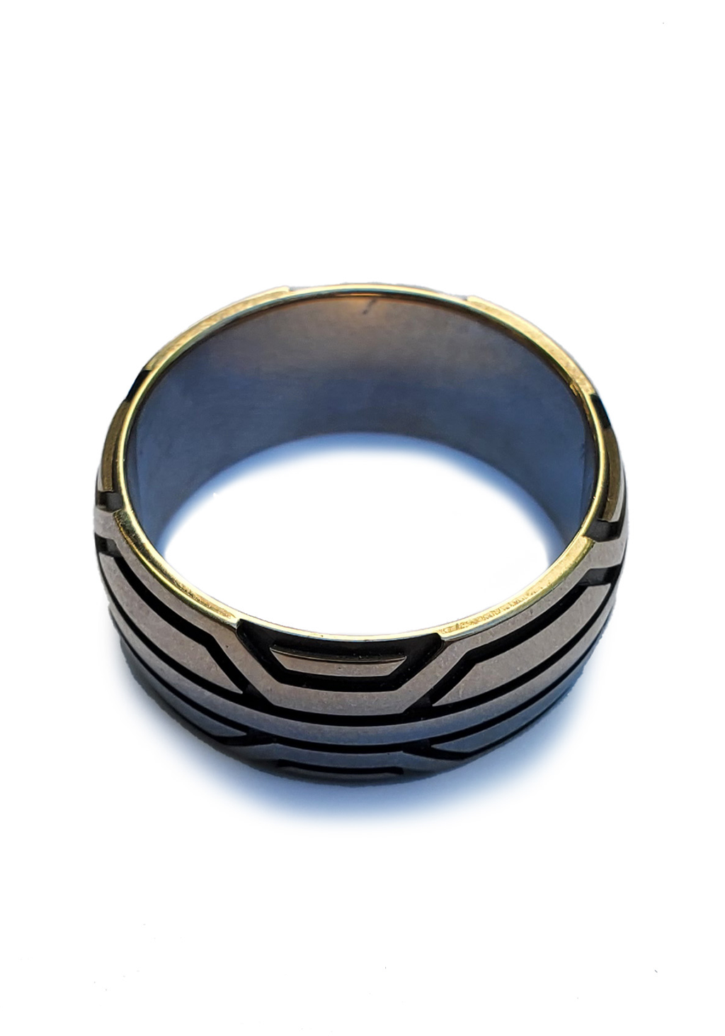 Furrer Jacot 18K Rose Gold Anthracite Geometric Men's Band