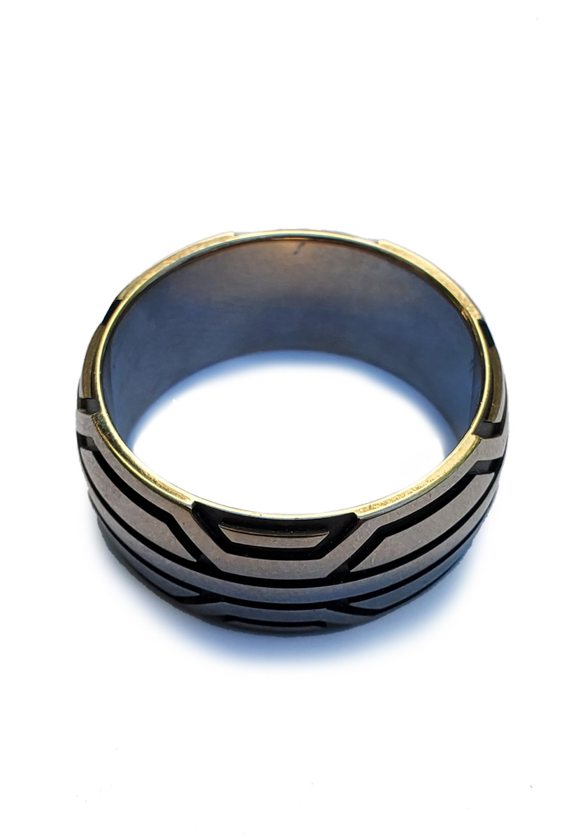 Furrer Jacot 18K Rose Gold Anthracite Geometric Men's Band