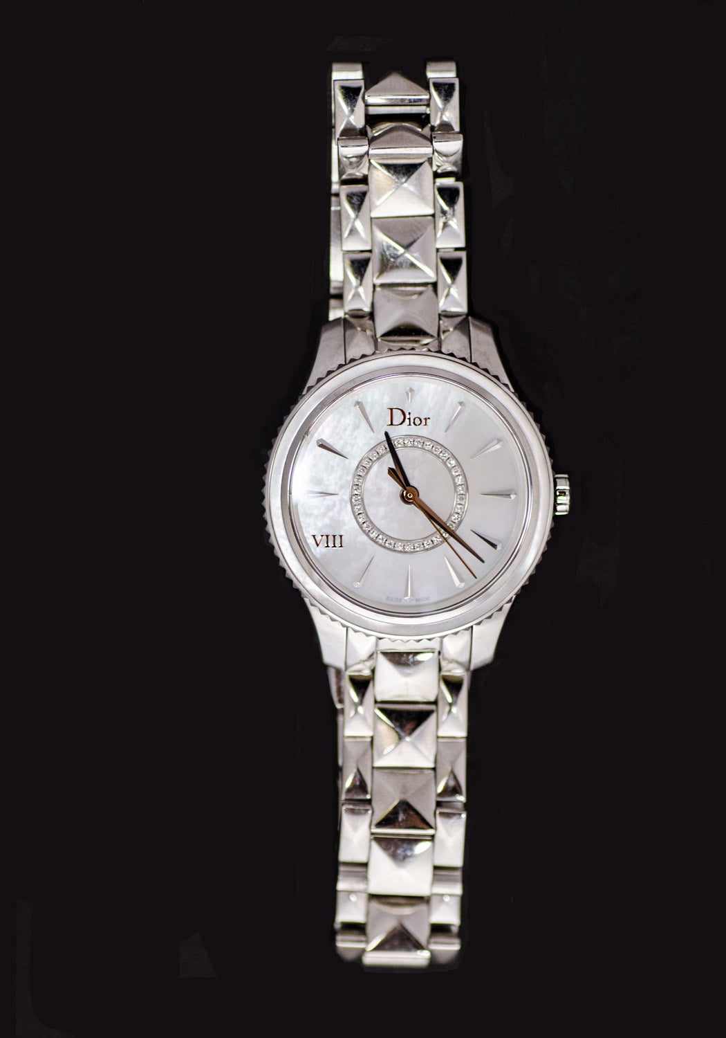 Dior Pre-owned Dior VIII Montaigne White Mother of Pearl Diamond