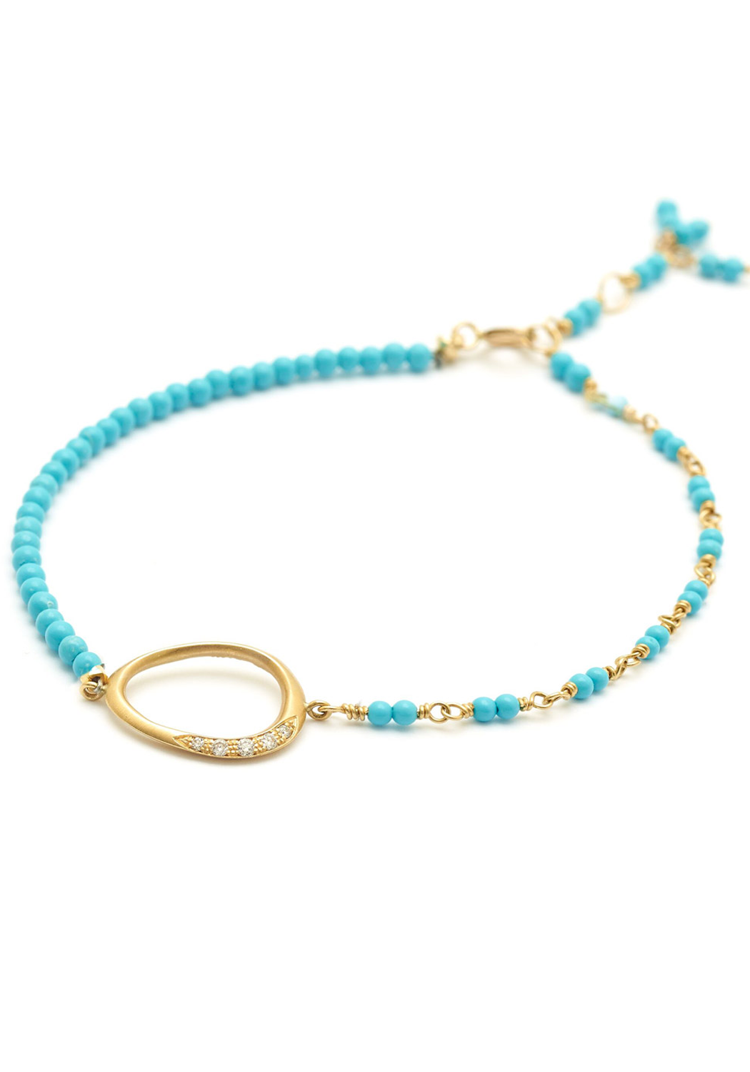 Anne Sportun 18KYG Diamond Flow Turquoise Bead Bracelet | Ref. B196Gd5-Turq | OsterJewelers.com