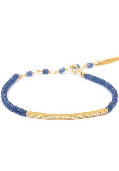Anne Sportun 18KYG Blue Sapphire Diamond Bar Bracelet | OsterJewelers.com