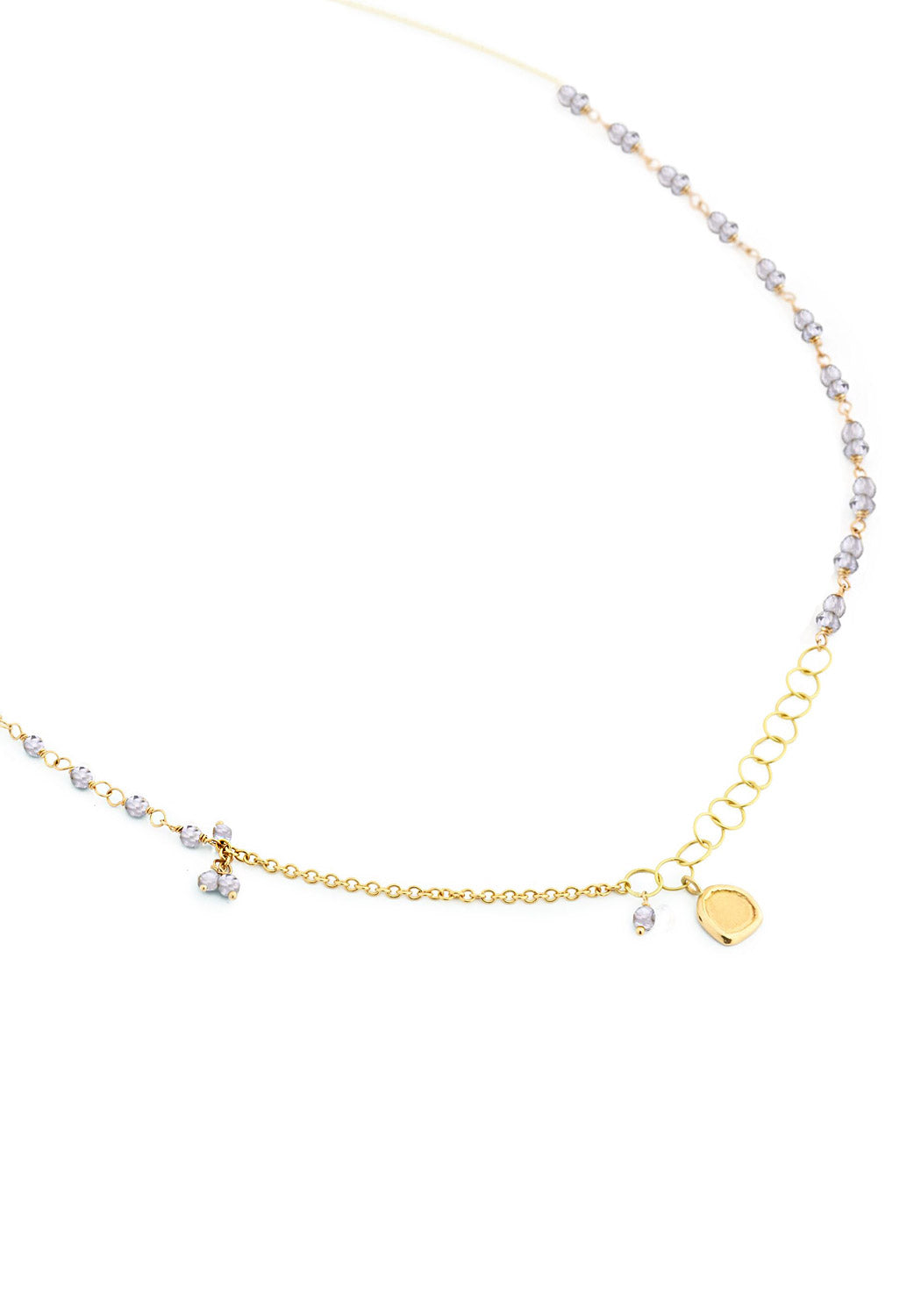 Anne Sportun Gold Tied Iolite Bead Chain Necklace | Ref.  N1257G-Iolite | OsterJewelers.com