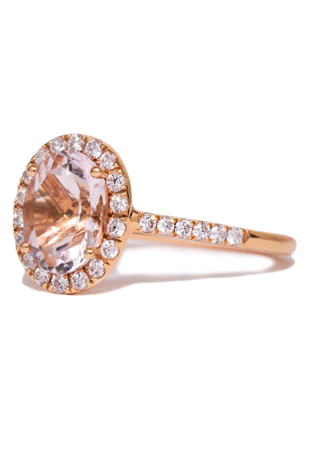 Kimberly Collins Oval Morganite Diamond Rose Gold Ring | OsterJewelers.com