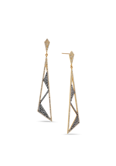 Dilamani 14K Yellow & Black Gold Geometric Diamond Earrings | OsterJewelers.com