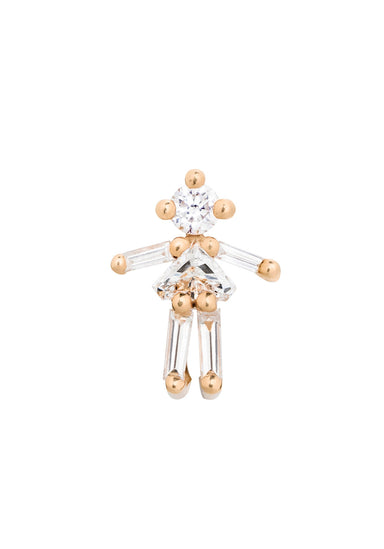 Little Ones 18K Yellow Gold Single Diamond Girl Stud Earring | OsterJewelers.com