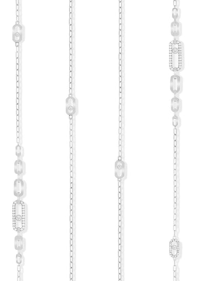 Messika Sautoir Move Uno 18KWG Diamond Necklace | Ref. 07170-WG | OsterJewelers.com