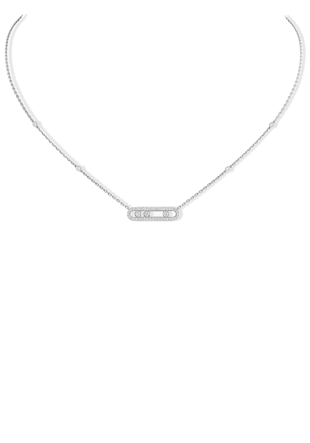 Messika Baby Move Pave 18KWG Diamond Necklace | Ref. 04322-WG | OsterJewelers.com