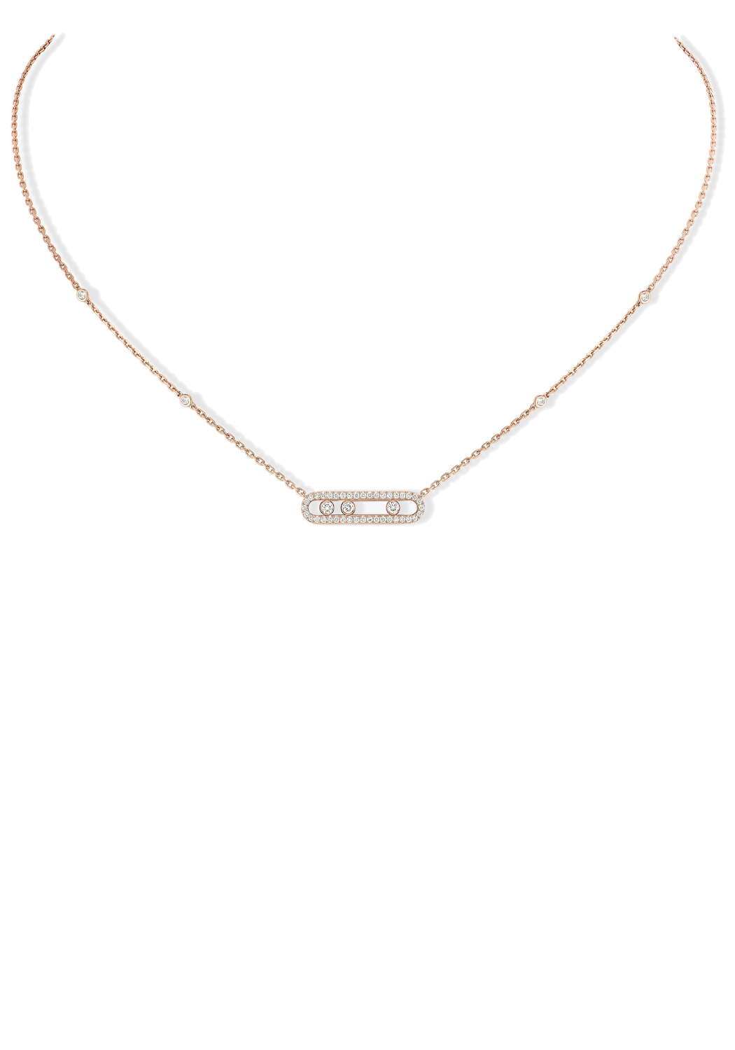 Messika Baby Move Pave 18KRG Diamond Necklace | Ref. 04322-PG | OsterJewelers.com