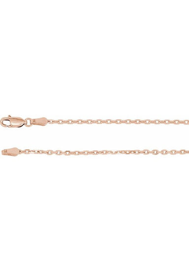 14K Rose Gold Diamond Cut Cable Chain Necklace | 20" | OsterJewelers.com