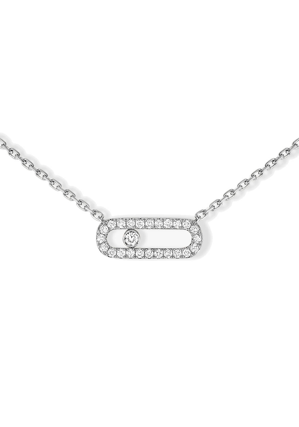 Messika Move Uno Pavé 18KWG Diamond Necklace | Ref. 04708 | OsterJewelers.com