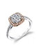 Parade Design 18K White/Rose Gold Cushion Halo Semi-Mount Diamond Ring | R1915 | OsterJewelers.com