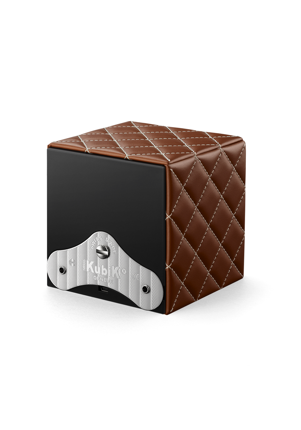 SwissKubiK Single Masterbox Cognac Leather Watch Winder | OsterJewelers.com