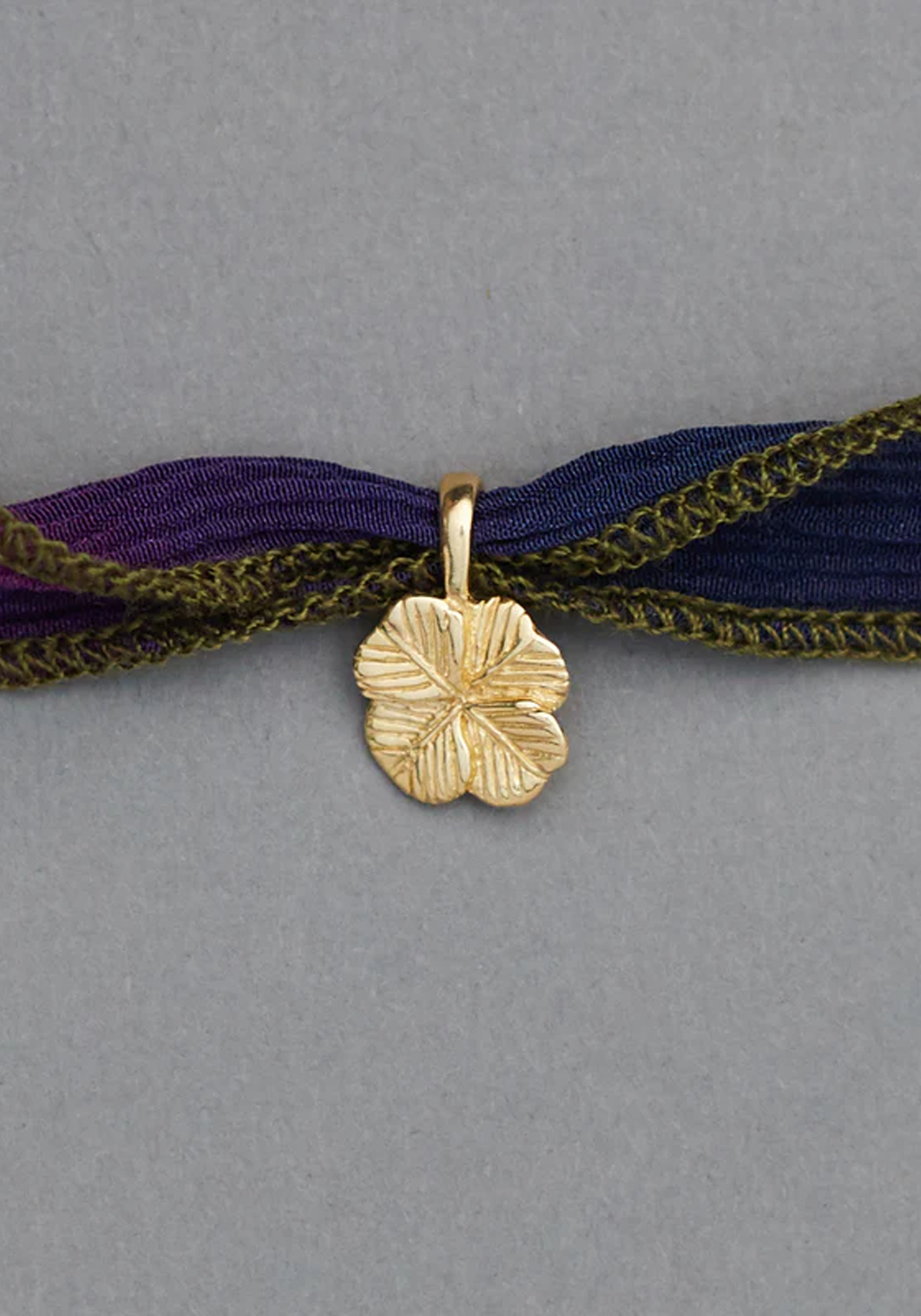 Catherine Michiels 14KYG Four Leaf Clover Charm (silk wrap sold separately | OsterJewelers.com