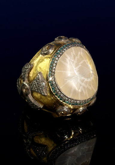 Sevan Bicakci Green Diamond Cross Ring | Oster Jewelers