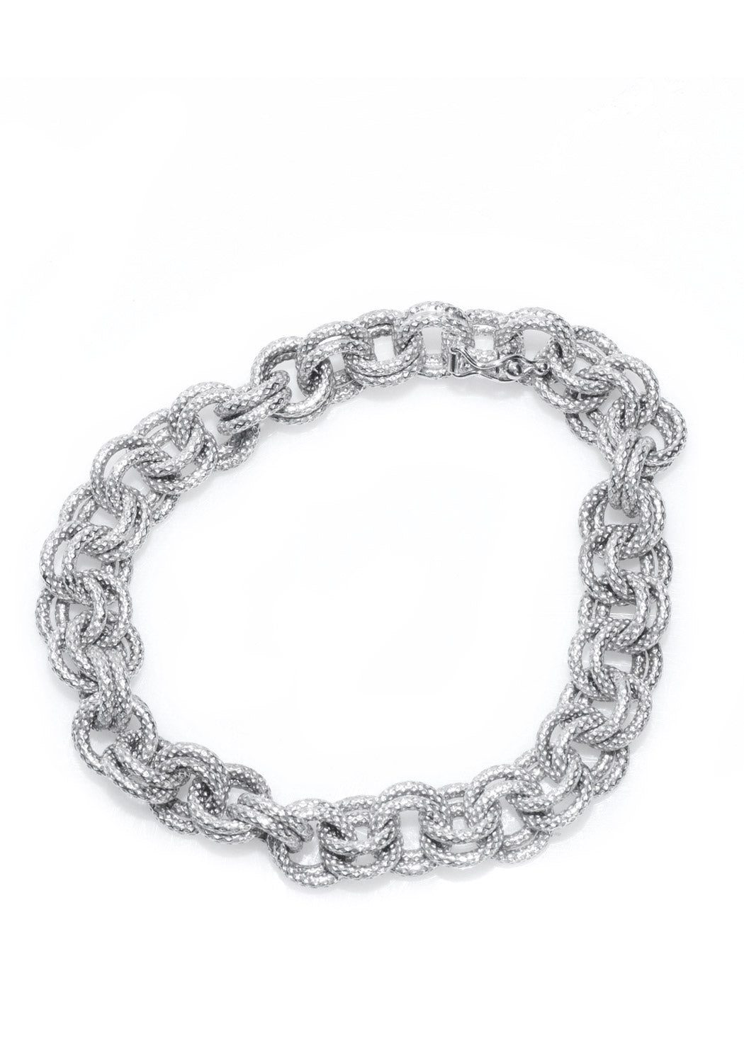 Silver Double Heart Link Chain Bracelet | New Look