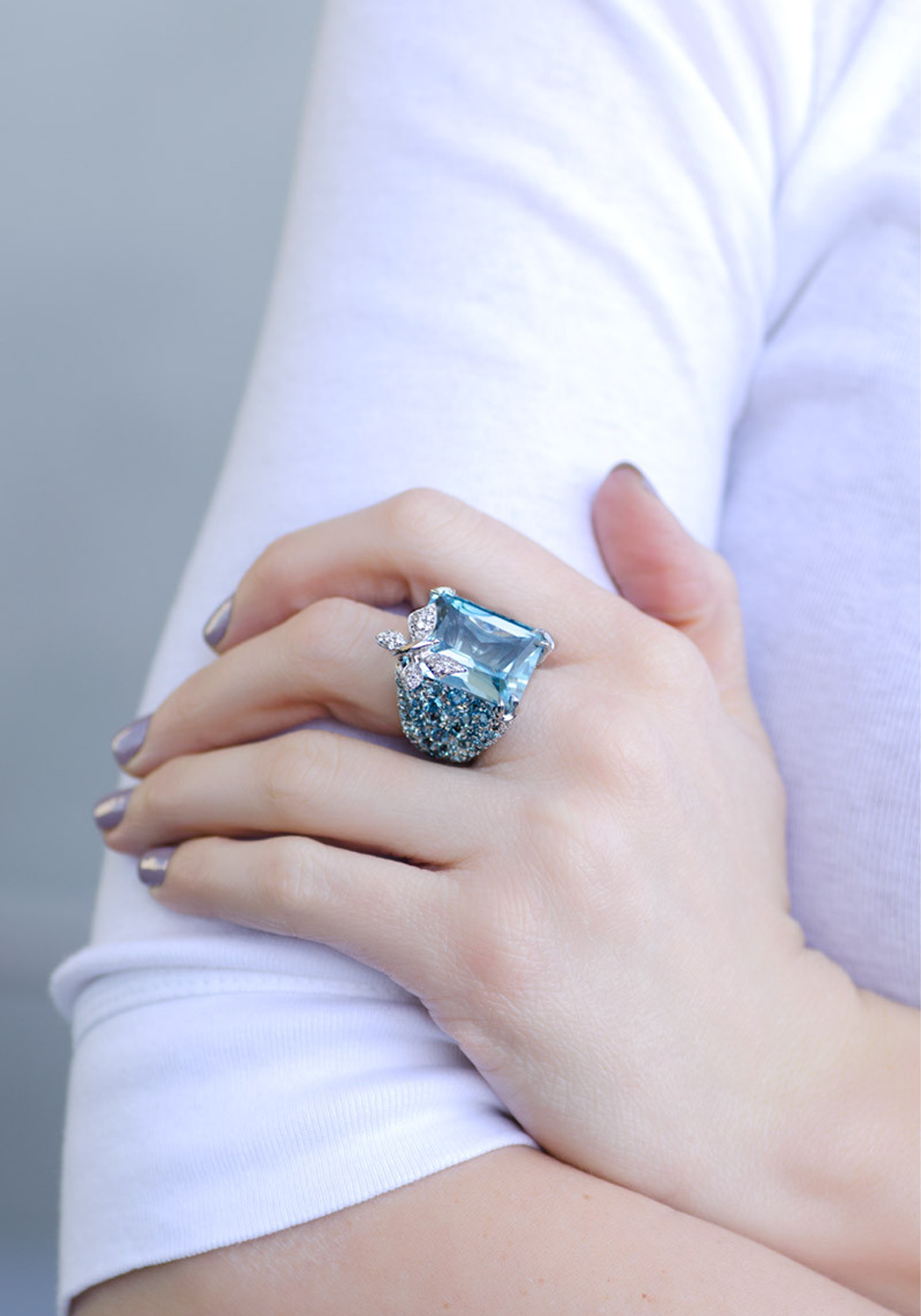 Blue topaz 2025 butterfly ring