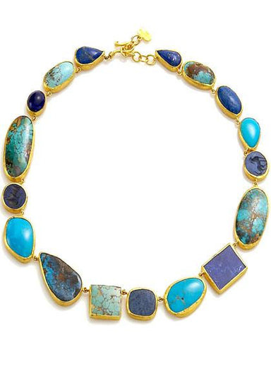 Lika Behar Ocean Lapis and Turquoise Necklace | OsterJewelers.com