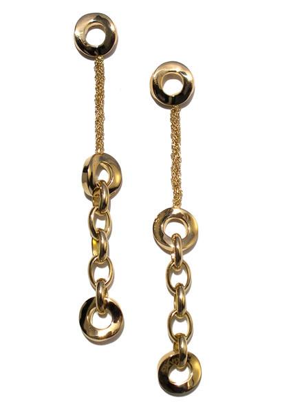 Calgaro Mini Diva Yellow Gold Link Dangles Earrings | OsterJewelers.com