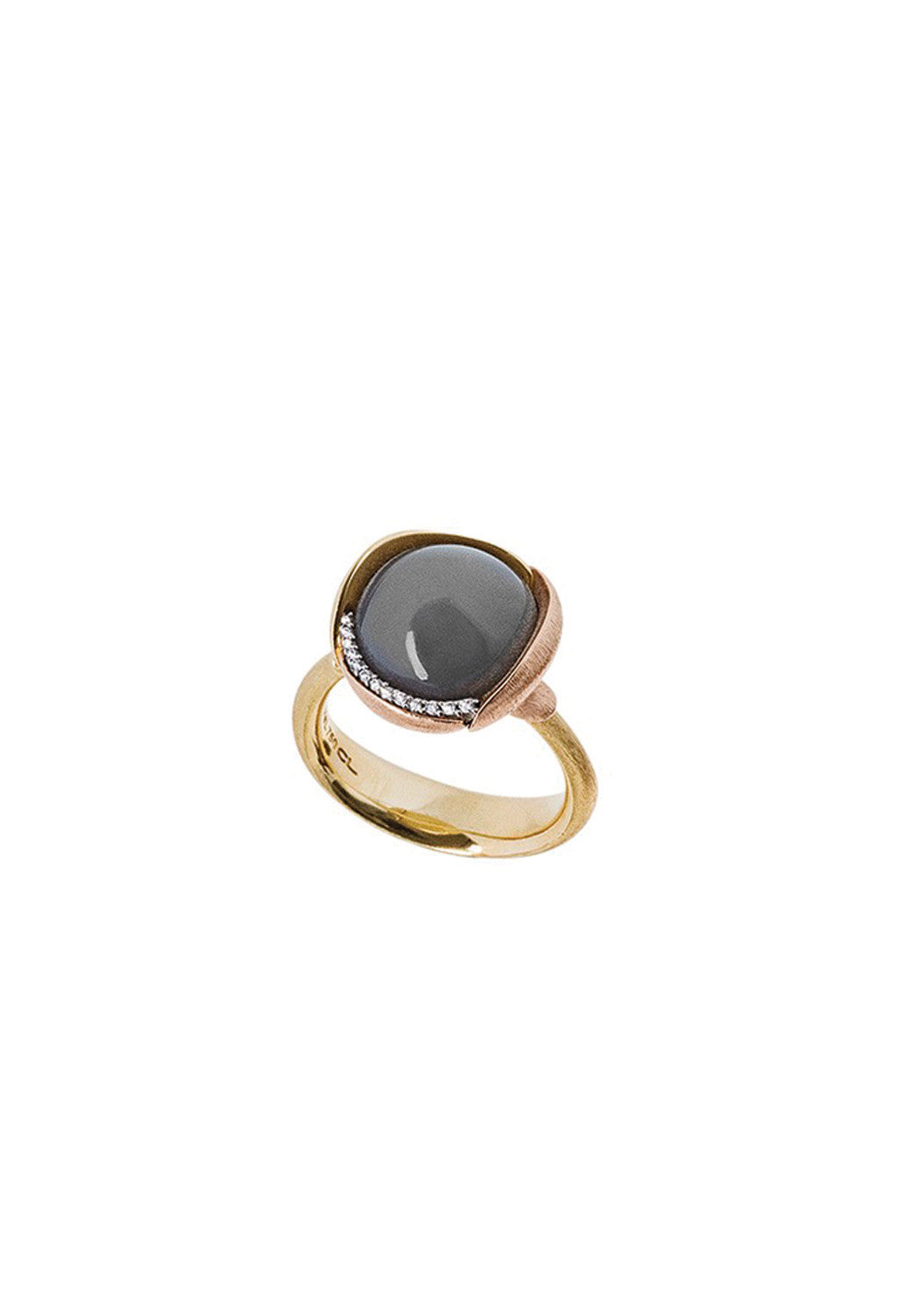 Ole Lynggaard Lotus 3 Diamond & Grey Moonstone Ring | Ref. A2652-405 | OsterJewelers.com