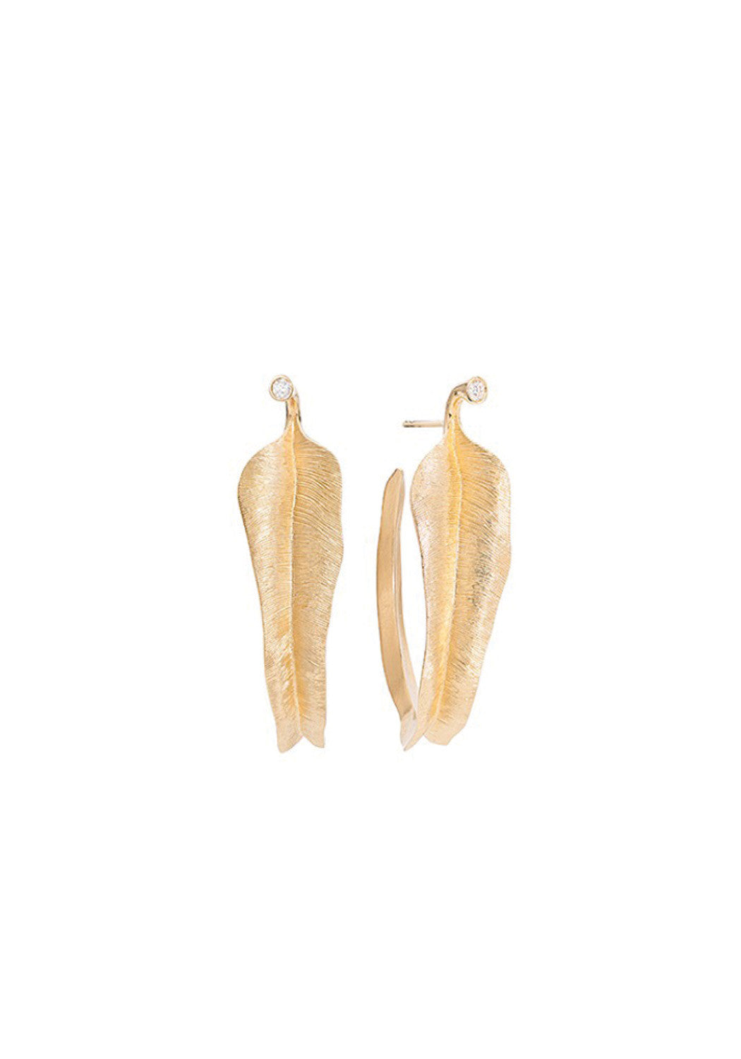 Ole Lynggaard Creol Leaves 18k Yellow Gold Hoop Earrings| Ref. A2870-401 | OsterJewelers.com