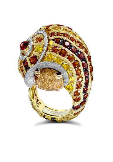 Alex Soldier Yellow Sapphire & Brown Diamond Snail Ring | OsterJewelers.com