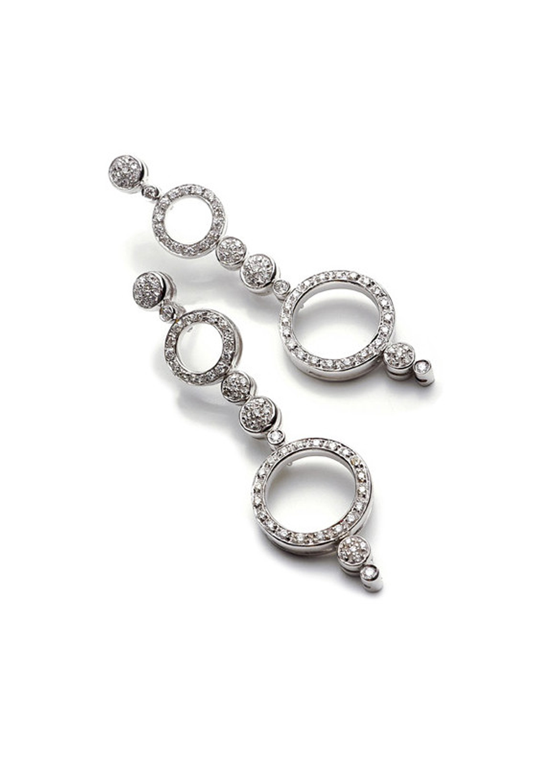 Antonini Alaska 18K White Gold Circle Diamond Dangle Earrings | OsterJewelers.com