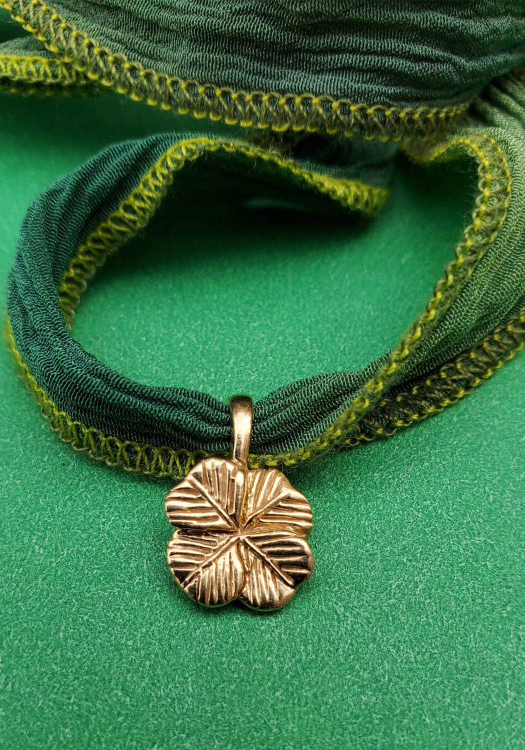 Four Leaf Clover Charm  |  Silk wrap sold separately
