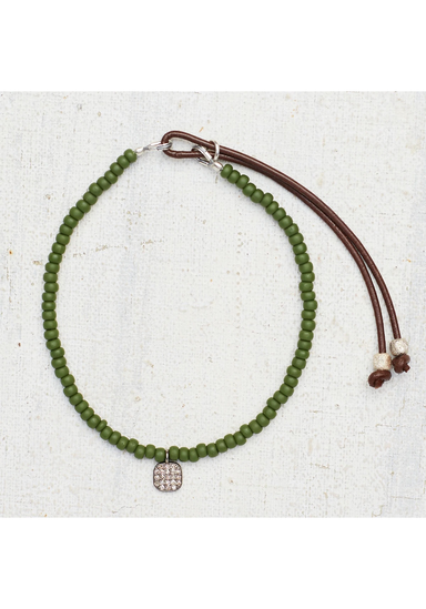 Catherine Michiels "Zulu" Olive Green Diamond Bead Bracelet | OsterJewelers.com