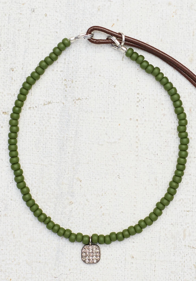 Catherine Michiels "Zulu" Olive Green Diamond Bead Bracelet | OsterJewelers.com