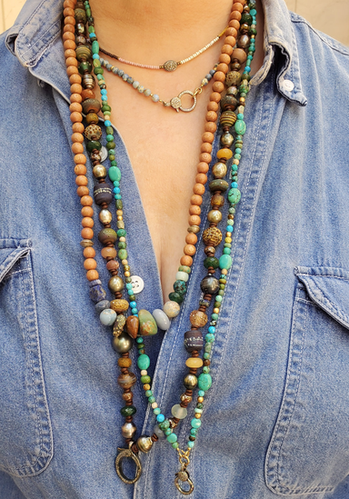 Catherine Michiels Bead Necklaces in Turquoise, Wood, Tahitian Pearl, & More (Sold Separately)