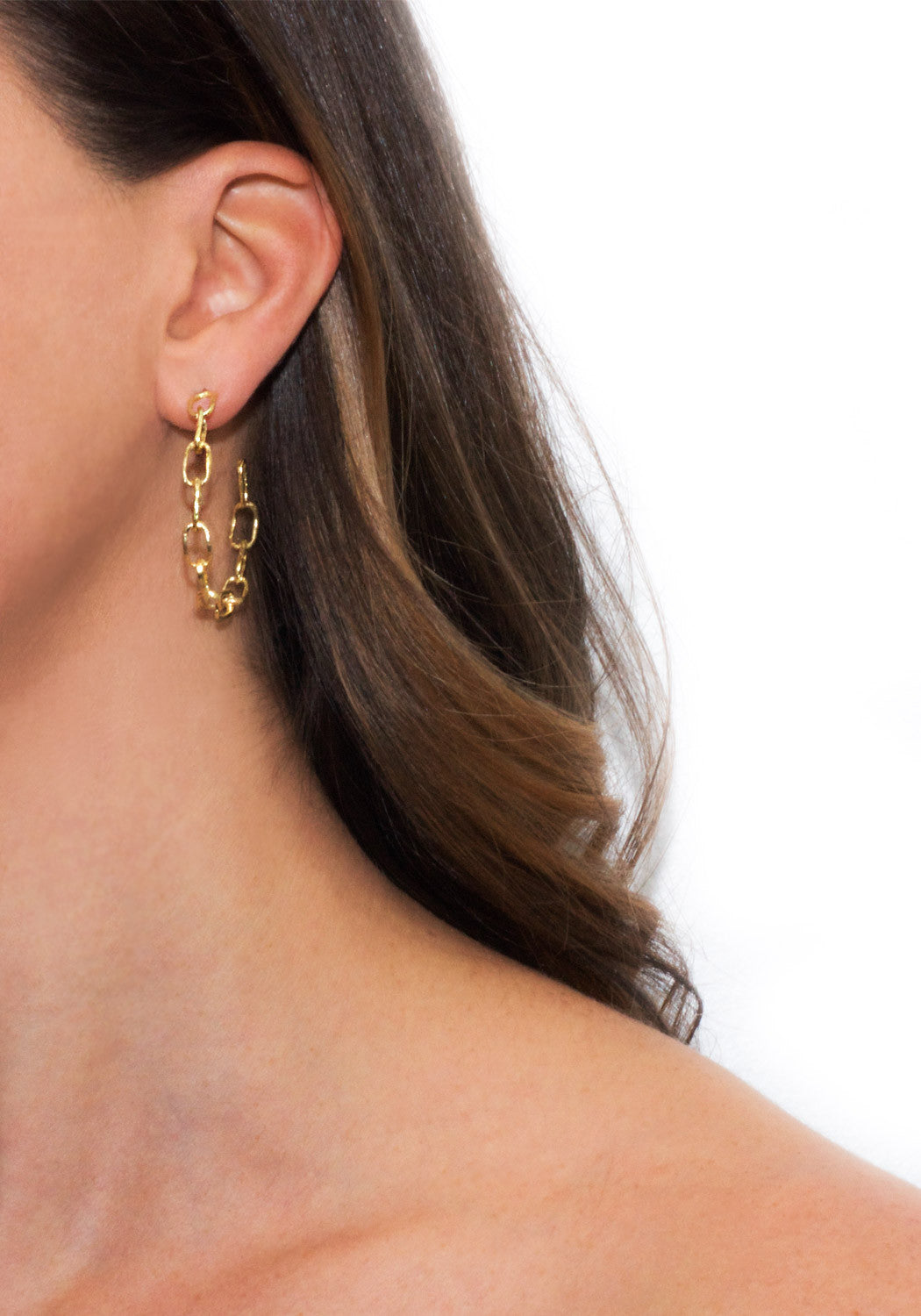 Dominique Cohen Oval Link Yellow Gold Hoops | Oster Jewelers