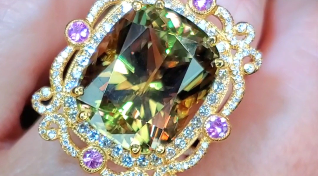 Erica Courtney 18KRG Diamond & Zultanite Cocktail Ring — Oster Jewelers