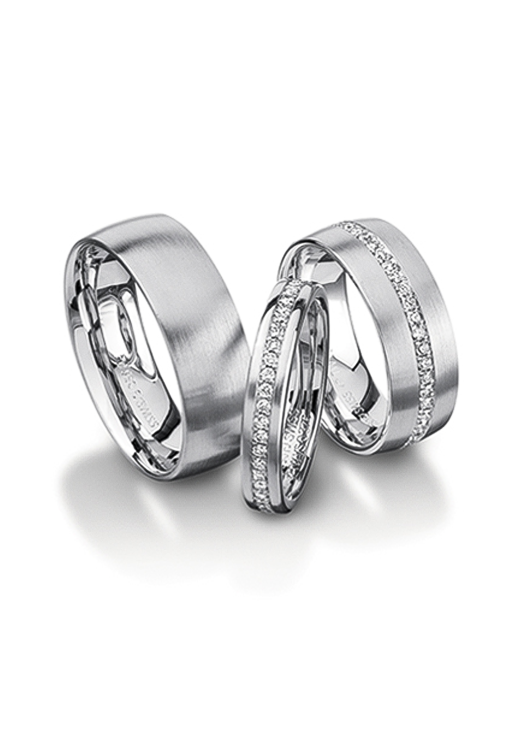 Furrer Jacot Stainless Steel Inlay Diamond Eternity Bands | OsterJewelers.com