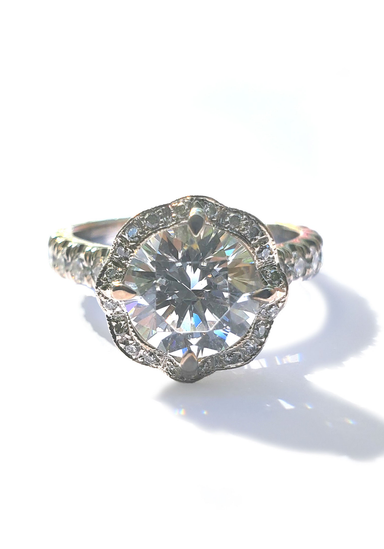 Katharine James Bella's Love Platinum Semi-Mount Diamond Ring | OsterJewelers.com