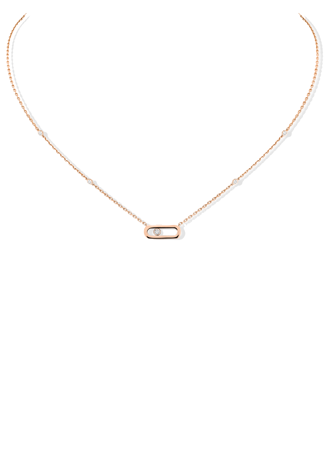 Messika Move Uno 18KRG Diamond Necklace | Ref. 10053-RG | OsterJewelers.com