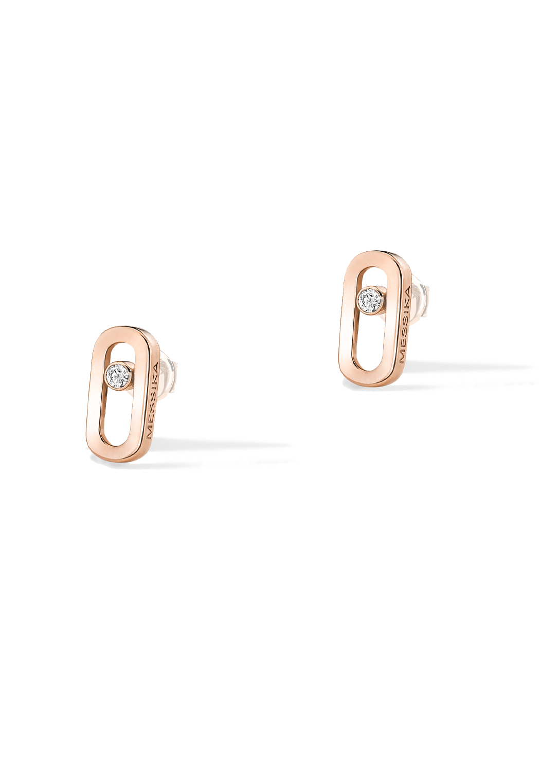 Messika Move Uno 18K Rose Gold Diamond Stud Earrings | Ref. 12305-RG | OsterJewelers.com